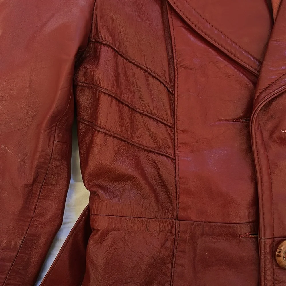 Vintage Leather Trench Coat - Picture 5 of 8